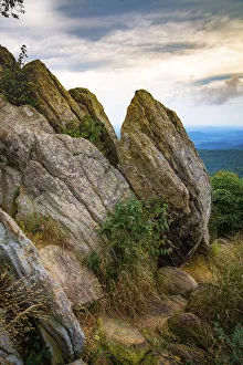 Images Dated 5th August 2021: Vista with boulders, Shenandoah, Blue Ridge Parkway, Smoky Mountains, USA