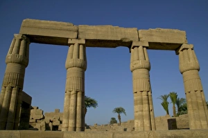 Images Dated 18th October 2005: Visual Art Work on the facing of the architecture Temple of Karnak, Egypt