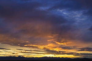 Vivid sunset over the Rocky Mountain Front near Choteau, Montana, USA