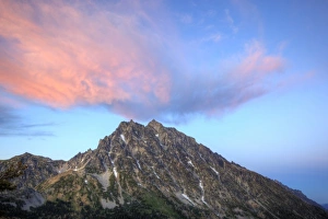Images Dated 13th August 2011: WA, Alpine Lakes Wilderness, Stuart Range, Mount Stuart, at sunset