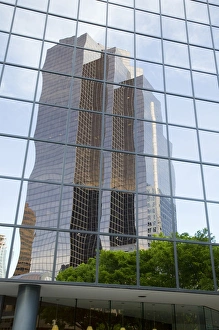 Images Dated 1st May 2009: WA, Bellevue, Downtown Bellevue, City Center Bellevue building reflected onto