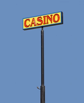 WA, Ellensburg, Wild Goose Casino sign