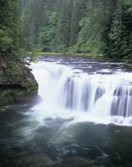 WA, Gifford Pinchot NF, Lower Lewis Falls and Lewis River