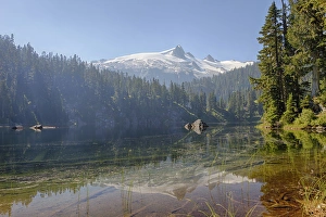 Public Lands Prints: WA, Glacier Peak Wilderness, Neori Lake with Snowking Mountain