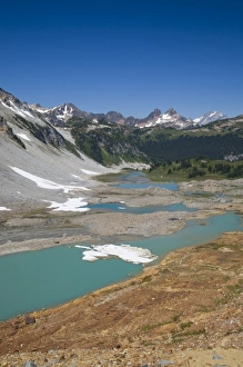 Images Dated 14th August 2008: WA, Glacier Peak Wilderness, Upper Lyman Lake, Miners Ridge in the background