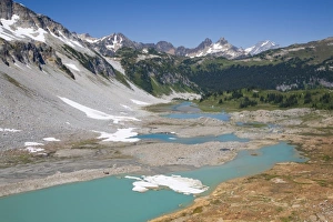 Images Dated 14th August 2008: WA, Glacier Peak Wilderness, Upper Lyman Lake, Miners Ridge in the background