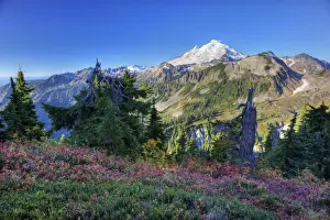 Recreation Area Prints: WA, Heather Meadows RA, view of Mount Baker from Kulshan Ridge at Artists Point