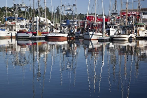 Images Dated 20th August 2011: WA, Ilwaco, fishing boats and cannery at Port of Ilwaco