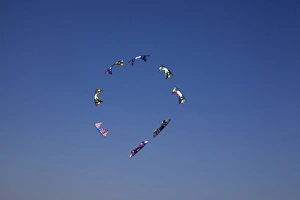 WA, Long Beach, International Kite Festival, Quad line stunt kites