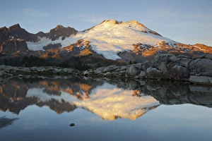 Public Lands Prints: WA, Mount Baker National Recreation Area, Park Butte, Mount Baker reflected in alpine