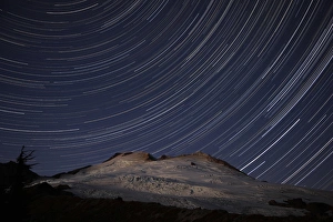 Images Dated 8th October 2012: WA, Mount Baker National Recreation Area, Park Butte, Mount Baker with star trail