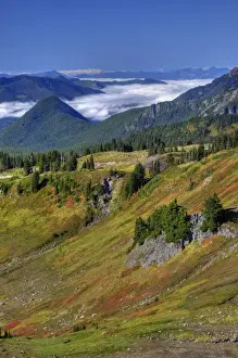 Images Dated 29th September 2010: WA, Mt. Rainier National Park, view from Golden Gate Trail