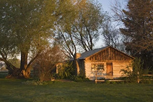 WA, Olmstead Place SP, Original Olmstead log cabin
