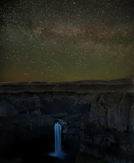 WA, Palouse Falls State Park, Palouse Falls, with Milky Way