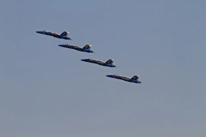 Images Dated 5th August 2012: WA, Seattle, The Blue Angels, performing at SEAFAIR, F / A-18 Hornet aircraft