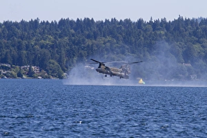 Fair Prints: WA, Seattle, Seafair, US Army CH-47 Chinook Helicopter, Special Forces demonstration