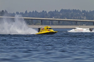 Fair Prints: WA, Seattle, Seafair, Formula One (F1) Outboard Racing Boats, Lake Washington