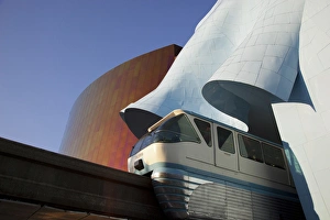 Images Dated 10th July 2012: WA, Seattle, Seattle Center, Monorail and the Experience Music Project