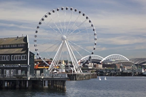 Images Dated 27th June 2012: WA, Seattle, The Seattle Great Wheel, at Pier 57 on the waterfront