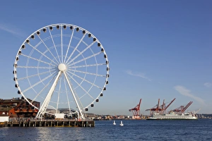 Images Dated 5th July 2012: WA, Seattle, The Seattle Great Wheel, at Pier 57 on the waterfront