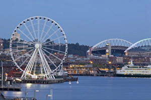 Images Dated 5th July 2012: WA, Seattle, The Seattle Great Wheel, at Pier 57 on the waterfront