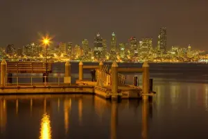 Images Dated 4th August 2010: WA, Seattle, Seattle skyline and Elliott Bay from West Seattle