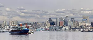 WA, Seattle, Ship anchored on Elliott Bay