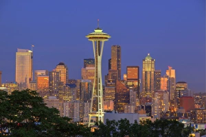 Images Dated 25th July 2010: WA, Seattle, skyline from Kerry Park