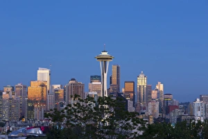 Space Needle Prints: WA, Seattle, skyline view from Kerry Park (2015)