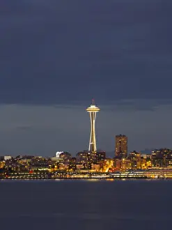 Images Dated 13th July 2015: WA, Seattle, Space Needle and Elliott Bay from West Seattle (2015)