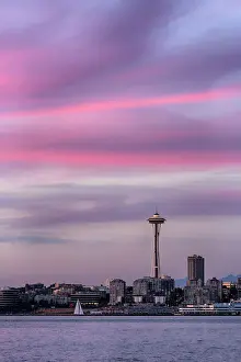 Elliott Bay Prints: WA, Seattle, Space Needle and Elliott Bay from West Seattle (2015)