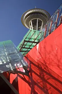 City Center Prints: WA, Seattle, Space Needle with Experience Music Project