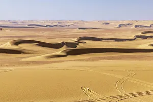 Egypt Prints: Wadi al Hitan, Faiyum, Egypt. Sand dunes in the desert at Wadi el-Hitan paleontological site