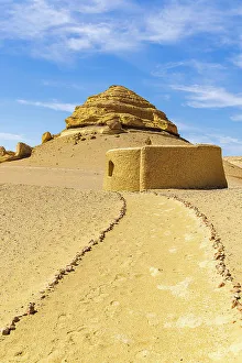 Egypt Prints: Wadi al Hitan, Faiyum, Egypt. Small building along the interpretive trail at Wadi el-Hitan paleontological site