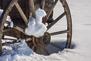 Exploration Prints: Wagon Wheel in snow, California