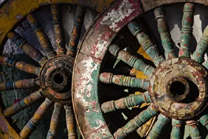 Hidalgo County Prints: Wagon wheels at antiques store