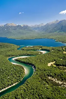Waiau River and Lake Manapouri, Fiordland National Park, South Island, New Zealand