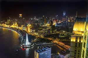Shanghai Prints: Waibaidu Bridge Monument to Peoples Heroes, The Bund, Shanghai, China