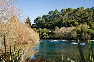 Waikato River above Huka Falls, near Taupo, North Island, New Zealand