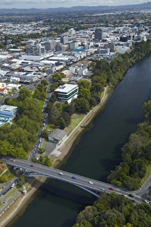 Financial District Prints: Waikato River and Victoria Bridge (1910), Hamilton, Waikato, North Island, New Zealand
