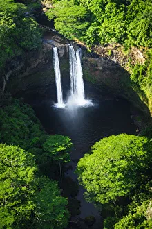 Hawaiian Prints: Wailua Falls, Wailua River State Park, Kauai, Hawaii, USA