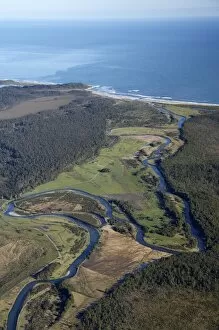 Waitangitaona River, near Whataroa, West Coast, South Island, New Zealand - aerial