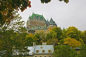 Site Seeing Prints: A walking tour of lower Quebec City. A upward view of The Chateau Frontenac