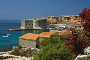 Images Dated 7th July 2007: Walled City of Dubrovnik and Old Harbor, Southeastern Tip of Croatia, Dalmation Coast