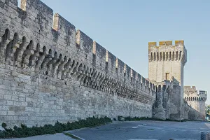 Provence Prints: Walls built to protect the Pope's Palace in the city of Avignon in Provence