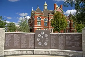 Court Prints: War memorial dedicated to fallen soldiers in front of the Franklin County Courthouse in Ottawa