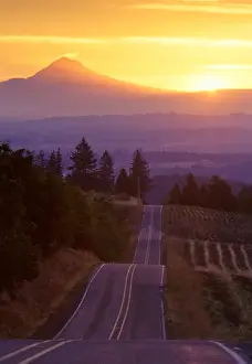 Drive Prints: The warm glow of sunrise over Mt