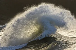 Washington State, Cape Disappointment State Park, Colliding waves during a king tide