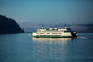 Ferry Prints: Washington State Ferry off Lopez Island, San Juan Islands, Washington State, USA