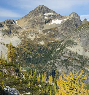 North Cascade Prints: Washington State, North Cascades, Lewis Lake and Black Peak, view from Heather Pass